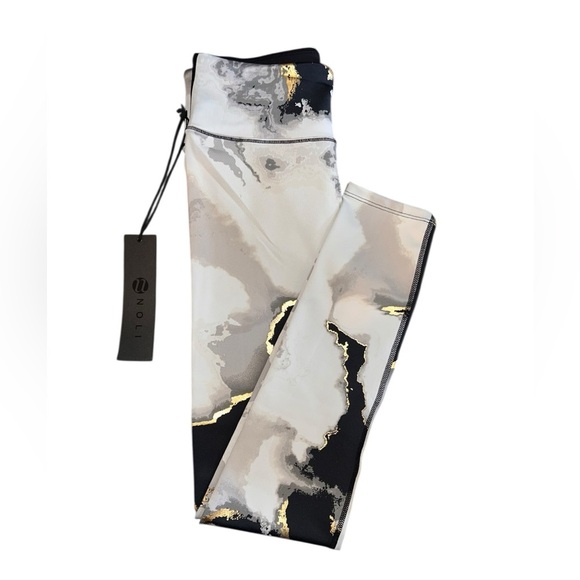 Noli Marble Leggings – Black, Gray, Gold – Size Small - Picture 1 of 6